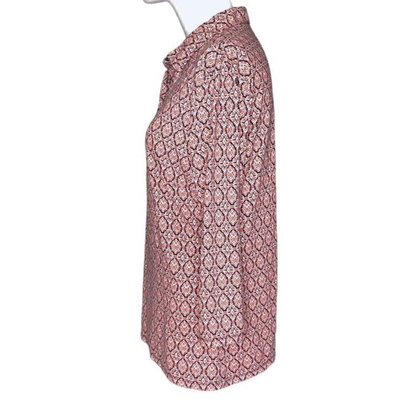 Talbots size medium patterned partial button down top - Picture 6 of 7